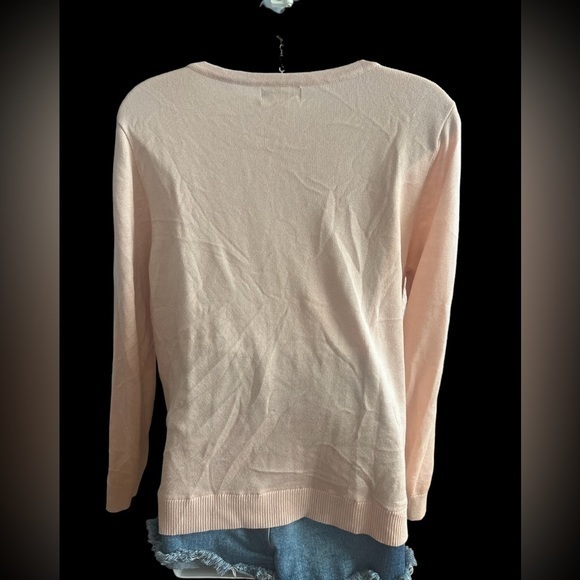 Gorgeous Calvin Klein Petal Pink Rib Knit Long Sleeve Sweater L - Picture 2 of 5